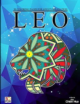 portada Leo 50 Coloring Pages for Adults Relaxation (en Inglés)