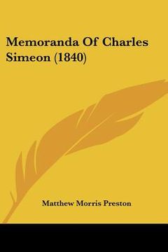 portada memoranda of charles simeon (1840)