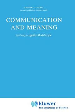 portada communication and meaning: an essay in applied modal logic (en Inglés)