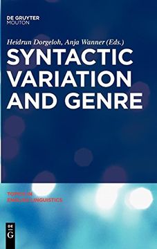 portada Syntactic Variation and Genre (en Inglés)