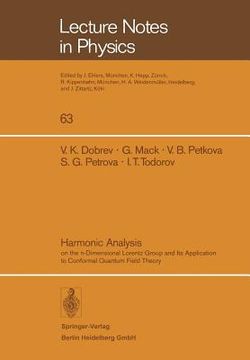 portada harmonic analysis on the n-dimensional lorentz group and its application to conformal quantum field theory (en Inglés)