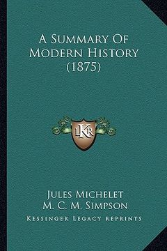 portada a summary of modern history (1875) (in English)