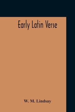 portada Early Latin Verse (en Inglés)