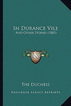portada in durance vile: and other stories (1885) (en Inglés)