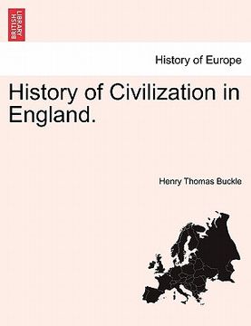 portada history of civilization in england. (en Inglés)