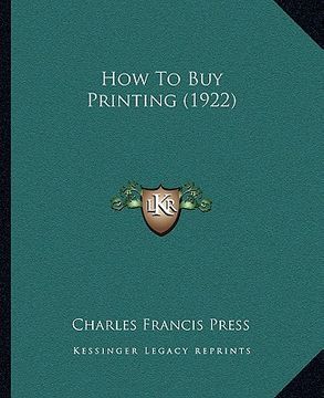 portada how to buy printing (1922) (en Inglés)