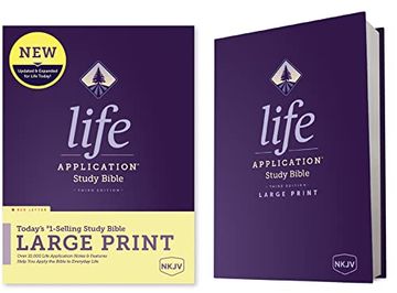 portada Nkjv Life Application Study Bible, Third Edition, Large Print (Red Letter, Hardcover) (en Inglés)
