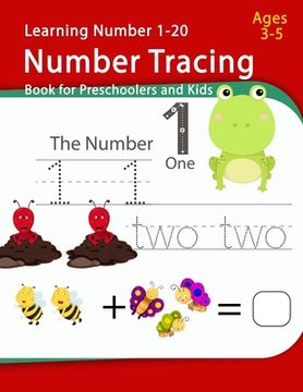 portada Number Tracing Book For Preschoolers And Kids Ages 3-5: Number Handwriting Practice workbook for kids Number Tracing 1-20, Activity Workbook for Kinde (en Inglés)