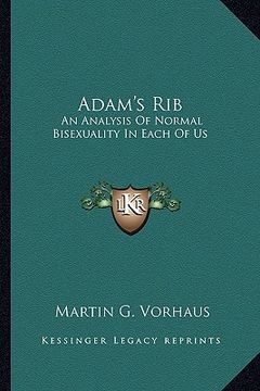 portada adam's rib: an analysis of normal bisexuality in each of us (en Inglés)