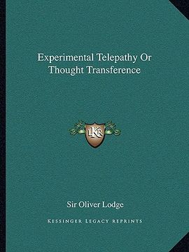portada experimental telepathy or thought transference (en Inglés)