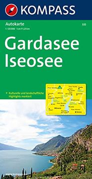portada Kompass Autokarte Gardasee, Iseosee 1: 125. 000 (en Italiano)