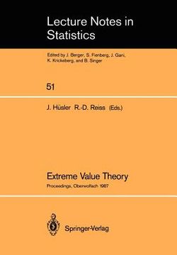 portada extreme value theory: proceedings of a conference held in oberwolfach, dec. 6 12, 1987 (en Inglés)