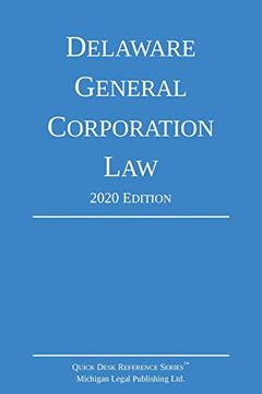 portada Delaware General Corporation Law; 2020 Edition (en Inglés)