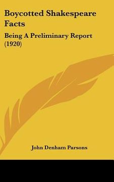 portada boycotted shakespeare facts: being a preliminary report (1920) (in English)