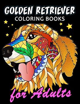 portada Golden Retriever Coloring Book for Adults: Dog and Puppy Coloring Book Easy, Fun, Beautiful Coloring Pages (in English)