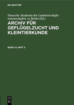 portada Archiv für Geflügelzucht und Kleintierkunde. Band 14, Heft 5 (in German)