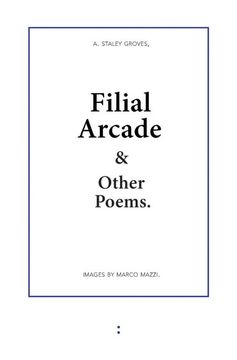 portada Filial Arcade & Other Poems (in English)