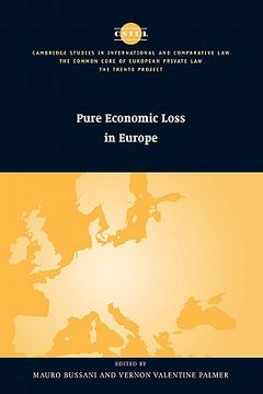 portada Pure Economic Loss in Europe Paperback (The Common Core of European Private Law) 