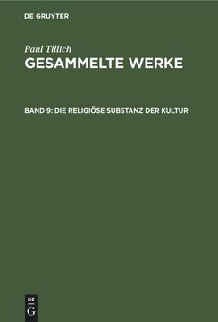 portada Die Religiöse Substanz der Kultur (in German)
