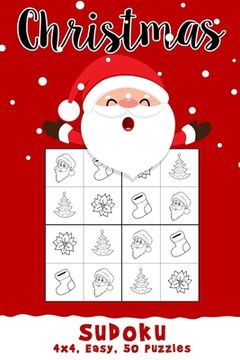 portada Christmas Sudoku 4x4: Easy 50 Puzzles For Kids Toddlers (en Inglés)