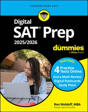 portada Digital SAT Prep 2025/2026 for Dummies: Book + 4 Practice Tests + Flashcards Online