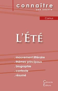 portada Fiche de Lecture L'été de Albert Camus (Analyse Littéraire de Référence et Résumé Complet) (Éditions du Cénacle) (en Francés)
