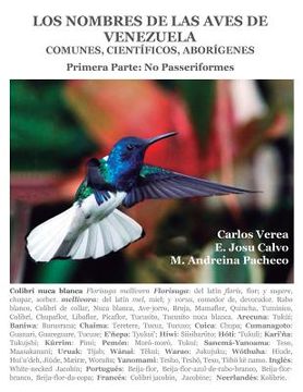 portada Los Nombres de las Aves de Venezuela: Comunes, Científicos, Aborígenes: Primera Parte: No Passeriformes