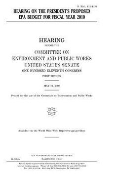 portada Hearing on the President's proposed EPA budget for fiscal year 2010 (in English)