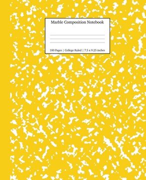 portada Marble Composition Notebook College Ruled: Yellow Marble Notebooks, School Supplies, Notebooks for School (in English)