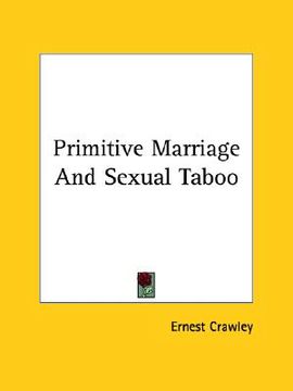 portada primitive marriage and sexual taboo (en Inglés)