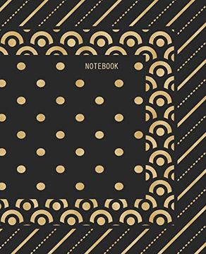 portada Not: Gold on Black Multi Pattern Cover With College Ruled Pages