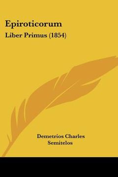 portada epiroticorum: liber primus (1854) (in English)
