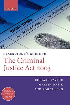 portada Blackstone's Guide to the Criminal Justice act 2003 (Blackstone's Guides) (en Inglés)