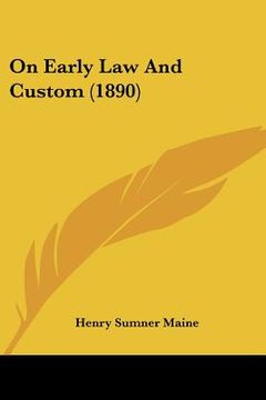 portada on early law and custom (1890) (in English)