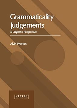 portada Grammaticality Judgements: A Linguistic Perspective (en Inglés)