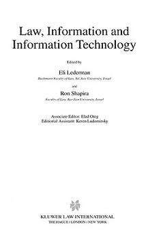 portada law, information and information technology (en Inglés)