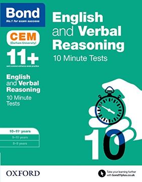 portada Bond 11+: English & Verbal Reasoning: CEM 10 Minute Tests: 10-11 years
