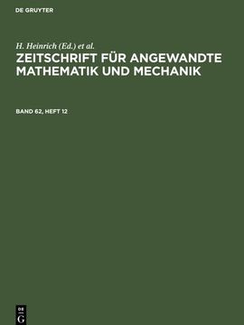 portada Zeitschrift für Angewandte Mathematik und Mechanik. Band 62, Heft 12 (in German)