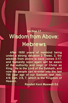 portada Section 17 Wisdom From Above: Hebrews (en Inglés)