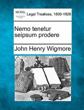 portada nemo tenetur seipsum prodere (en Inglés)