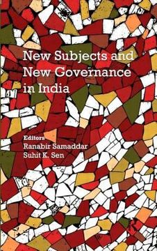 portada new subjects and new governance in india (en Inglés)