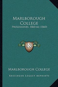 portada marlborough college: prolusiones, 1860-66 (1860) (in English)
