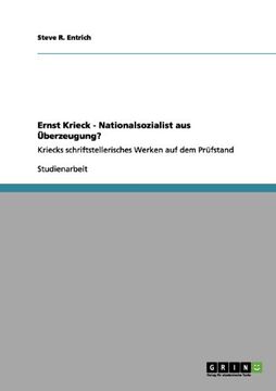 portada Ernst Krieck  - Nationalsozialist aus Überzeugung? (German Edition)