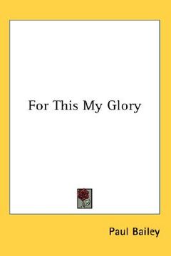 portada for this my glory (in English)