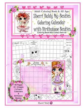 portada Sherri Baldy My Besties Coloring Calendar with Birthstone Besties Coloring Book (en Inglés)