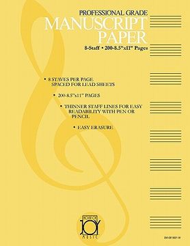 portada house of joy music deluxe professional 8-staff manuscript paper (en Inglés)