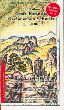 portada Große Karte der Sächsischen Schweiz 1: 30000: Laminierte Ausgabe (Regenfest - Wasserabweisend - Handlich): Wanderkarte der Sächsischen Schweiz (en Alemán)