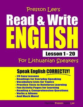 portada Preston Lee's Read & Write English Lesson 1 - 20 For Lithuanian Speakers (en Inglés)