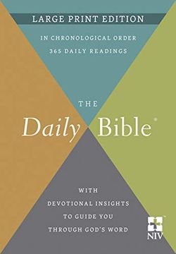 portada The Daily Bible® Large Print Edition: New International Version, Large Print Edition, Devotional Insights (en Inglés)