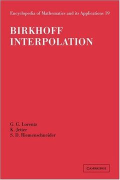 portada Birkhoff Interpolation Hardback (Encyclopedia of Mathematics and its Applications) (en Inglés)